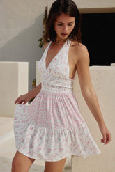 Floral Halter Mini Dress