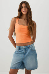 Basic Cropped Ribbed Tank Top