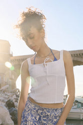 Textured Square Neck Tank Top