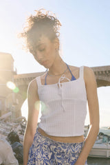 Textured Square Neck Tank Top