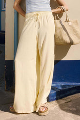 High Rise Linen Blend Pants