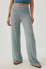 Lace Wide Leg Knit Pants