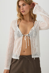 Lace Tie Front Top