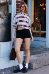 Bengaline Mid Rise Micro Shorts