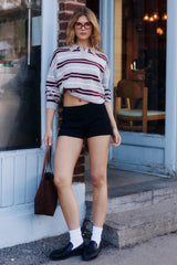 Bengaline Mid Rise Micro Shorts