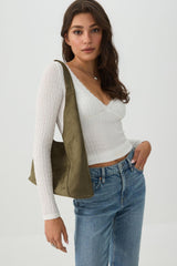 Faux Suede Tote Bag