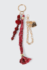 Beaded Heart Charm Keychain