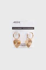 Heart Charm Hoop Earrings