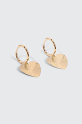 Heart Charm Hoop Earrings