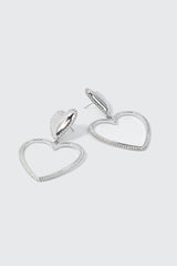 Double Heart Drop Earrings