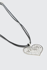 Cord Necklace with Heart Pendant