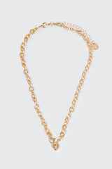 Heart Lock Chunky Chain Necklace