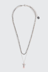 Two-Row Tennis Necklace with Ballet Slipper