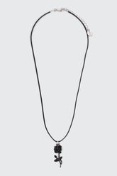 Cord Necklace with Flower Pendant