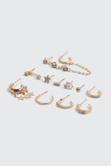 12-Pack Gold Toned Mix Earrings