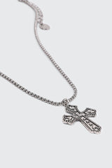 Heart Embossed Cross Necklace