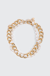 2-Pack Curb Chain & Pearl Necklaces