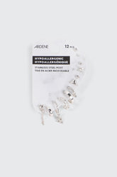 12-Pack of Silver Tone Mix Earrings