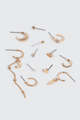 12-Pack of Gold Toned Mix Earrings