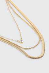 3-Row Assorted Chain Necklace
