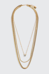 3-Row Assorted Chain Necklace