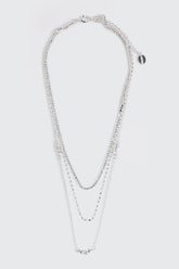 Three-Row Crystal Necklace