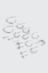 9-Pack Hoop & Stud Earrings