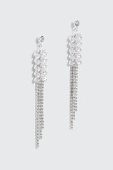 Rhinestone Tassel Drop Earrings