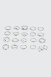 20-Pack Assorted Silver Rings