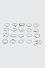 20-Pack Assorted Silver Rings