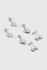 3-Pack Heart & Cherry Earrings