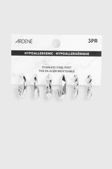 3-Pack Assorted Hoop Earrings