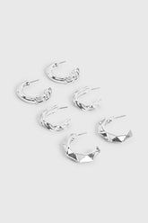 3-Pack Assorted Hoop Earrings
