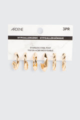 3-Pack Assorted Hoop Earrings