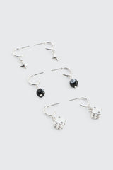 3-Pack Charm Hoop Earrings