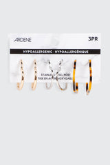 3-Pack Heart Hoop Earrings
