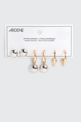3-Pack Sphere Charm Hoop Earrings