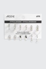 6-Pack Sphere & Twist Hoop Earrings