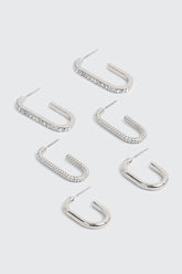 3-Pack Assorted Hoop Earrings