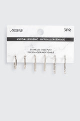 3-Pack Assorted Hoop Earrings