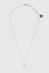 14K White Gold Plated Heart Necklace