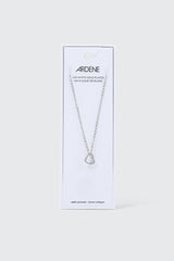 14K White Gold Plated Heart Necklace