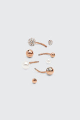 4-Pack Stone & Pearl Navel Piercings