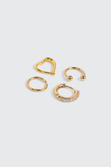 4-Pack 14K Gold Plated Cartilage Hoops
