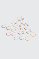 12-Pack Charm Hoop Earrings