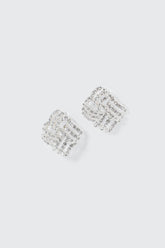 Rhinestone Square Earrings