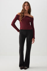 Off Shoulder Top with Ruched Trim