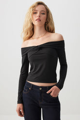 Twist Front Off Shoulder Top