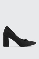 Block Heel Faux Suede Pumps