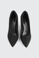 Block Heel Faux Suede Pumps